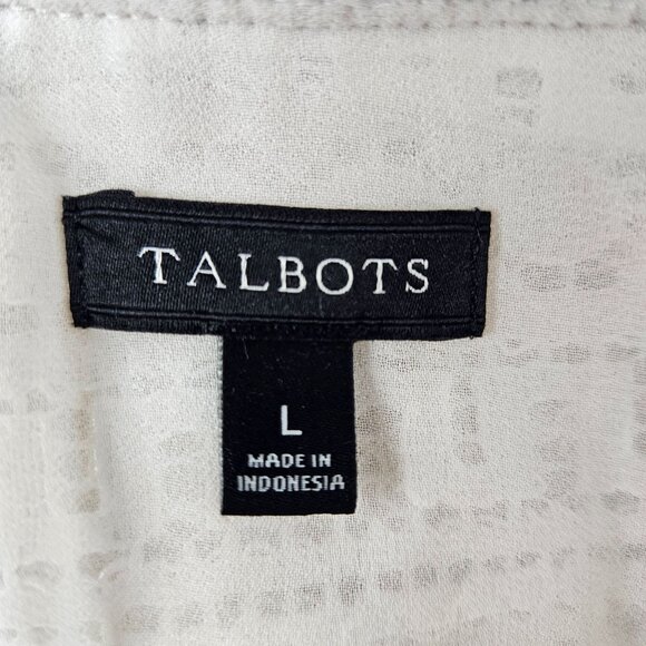 Talbots Womens Size Large Cream Lace Boho Blouse Lined Elegant Classy, Chic - Picture 11 of 12